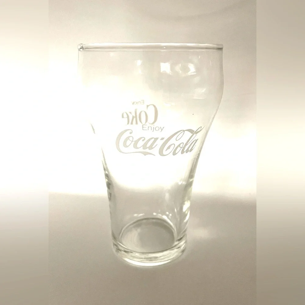 Vintage Enjoy Coca-Cola Coke Fountain Glass 12oz Double White Logo Replacement